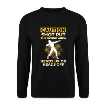 Shot put area Athletics funnier - Unisex Sweatshirt - black - Front - Alina (178cm) & Michal (187cm)