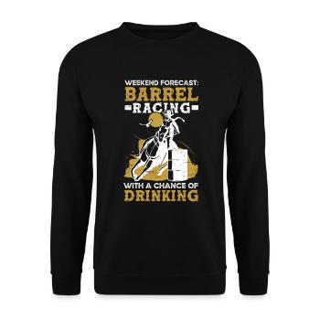 Barrel Racing Drink Bière Rodéo Sports équestres - Sweat-shirt Unisexe - noir - Devant - Alina (178cm) & Michal (187cm)