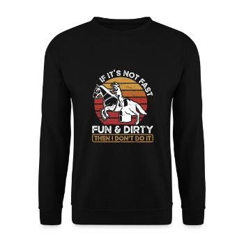 Fun and dirty barrel race riding horse - Unisex Sweatshirt - black - Front - Alina (178cm) & Michal (187cm)