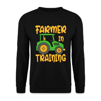 Agriculteur en formation Agriculture agricole Drôle d’agriculteur - Sweat-shirt Unisexe - noir - Devant - Alina (178cm) & Michal (187cm)