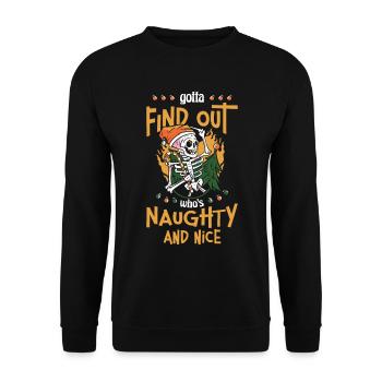 Scary Santa Schädel Weihnachten Urlaub Horror - Unisex Pullover - Schwarz - Vorne - Alina (178cm) & Michal (187cm)