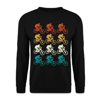 Vintage and Retro BMX for Men - Unisex Pullover - Schwarz - Vorne - Alina (178cm) & Michal (187cm)