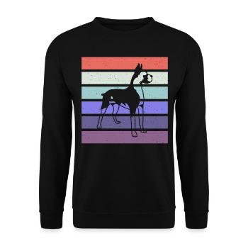 Retro Kleidung für Boxer - Unisex Pullover - Schwarz - Vorne - Alina (178cm) & Michal (187cm)