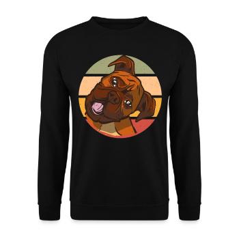 Retro Kleidung für Boxer - Unisex Pullover - Schwarz - Vorne - Alina (178cm) & Michal (187cm)
