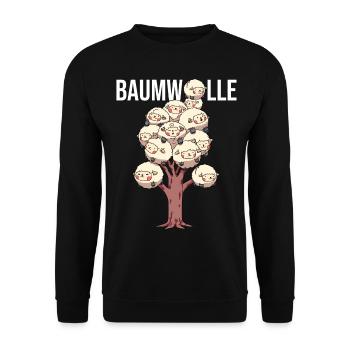 Baumwolle Cotton Tree Animals Fluffy Sheep Earth - Unisex Pullover - Schwarz - Vorne - Alina (178cm) & Michal (187cm)