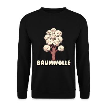 Baumwolle Cotton Tree Animals Fluffy Sheep Earth - Unisex Pullover - Schwarz - Vorne - Alina (178cm) & Michal (187cm)