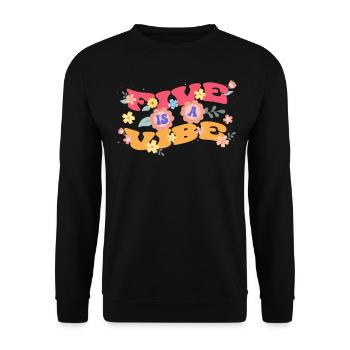 Fünf Ist Vibe Pflanze Blätter Blume Blütenblätter - Unisex Pullover - Schwarz - Vorne - Alina (178cm) & Michal (187cm)