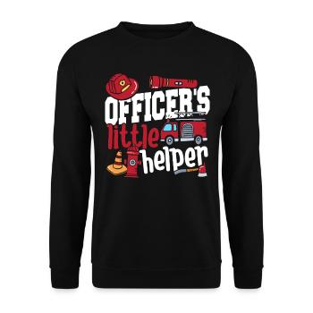 Officer's Little Helper Fire Engine - Unisex Sweatshirt - black - Front - Alina (178cm) & Michal (187cm)