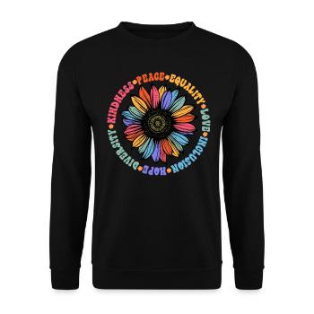 Gentillesse Paix Égalité Amour Espoir - Sweat-shirt Unisexe - noir - Devant - Alina (178cm) & Michal (187cm)