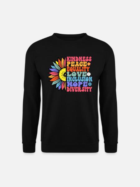 Freundlichkeit Frieden Gleichheit Liebe Hoffnung - Unisex Pullover - Schwarz
