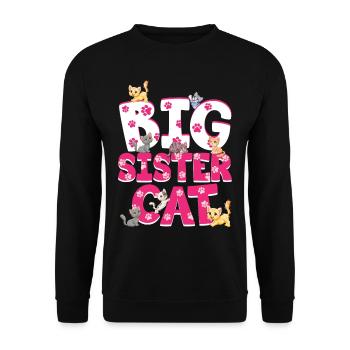 Grande soeur Chat Chats colorés Drôles de frères et sœurs - Sweat-shirt Unisexe - noir - Devant - Alina (178cm) & Michal (187cm)