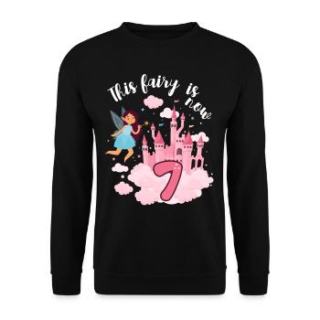 This fairy is now 7 Magic Castle 7. - Unisex Sweatshirt - black - Front - Alina (178cm) & Michal (187cm)