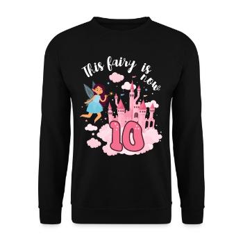 This fairy is now 10 Magic Castle 10. - Unisex Sweatshirt - black - Front - Alina (178cm) & Michal (187cm)