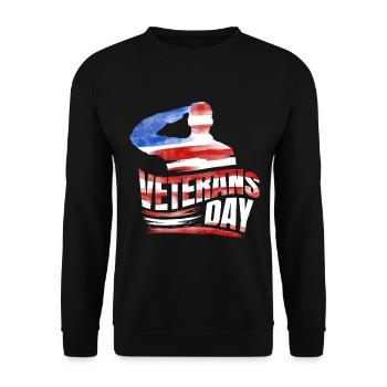 Salute For Our Troops US Flag 4th Of July - Unisex Sweatshirt - black - Front - Alina (178cm) & Michal (187cm)