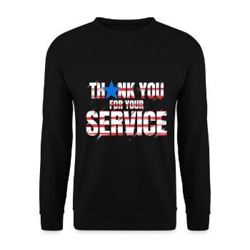Thank You For Your Service 4th Of July Veterans - Unisex Sweatshirt - black - Front - Alina (178cm) & Michal (187cm)