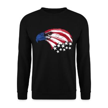 Bald Eagle US Flag Colors Patriotic 4th Of July - Unisex Pullover - Schwarz - Vorne - Alina (178cm) & Michal (187cm)