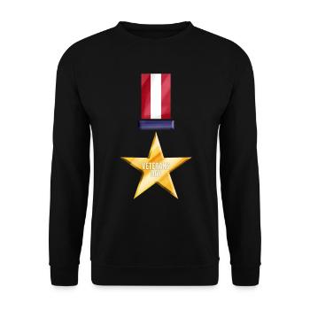 Golden Medal Of Honor For Veterans Day - Unisex Pullover - Schwarz - Vorne - Alina (178cm) & Michal (187cm)