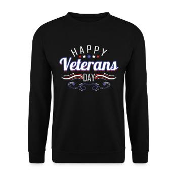 Patriotic Logo For Veterans Day - Unisex Pullover - Schwarz - Vorne - Alina (178cm) & Michal (187cm)