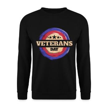 Round Logo for Veterans Day - Unisex Pullover - Schwarz - Vorne - Alina (178cm) & Michal (187cm)