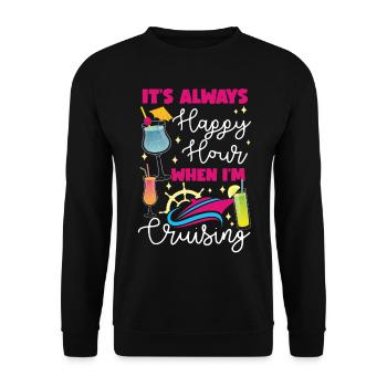 Cruise Ship Vacation Vintage It's - Unisex Pullover - Schwarz - Vorne - Alina (178cm) & Michal (187cm)