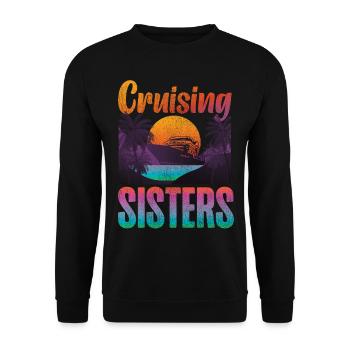 Cruise Ship Vacation Sister Girl - Unisex Sweatshirt - black - Front - Alina (178cm) & Michal (187cm)