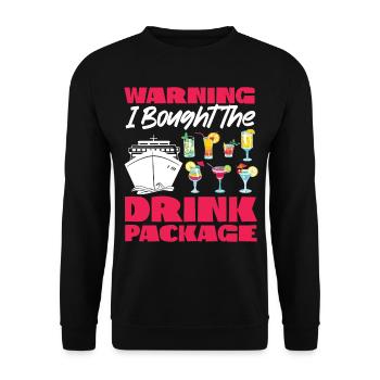 Cruise Ship Vacation Drink Package - Unisex Sweatshirt - black - Front - Alina (178cm) & Michal (187cm)