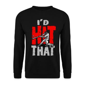 Baseball Quote I'd Hit That Baseball - Unisex Sweatshirt - black - Front - Alina (178cm) & Michal (187cm)