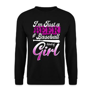Je suis juste une bière et une fille de baseball - Sweat-shirt Unisexe - noir - Devant - Alina (178cm) & Michal (187cm)