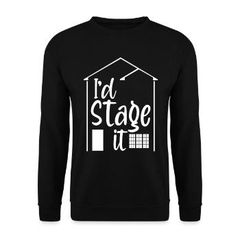 Home Staging I stage it Interior Stager - Unisex Pullover - Schwarz - Vorne - Alina (178cm) & Michal (187cm)