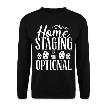 Home Staging is not optional Showing Decorating - Unisex Pullover - Schwarz - Vorne - Alina (178cm) & Michal (187cm)