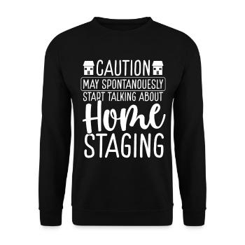 Home Staging Interior Home Stager House Showing - Unisex Pullover - Schwarz - Vorne - Alina (178cm) & Michal (187cm)