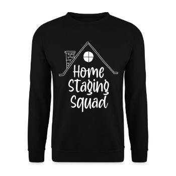 Home Staging Squad House Interior Home Stager - Unisex Pullover - Schwarz - Vorne - Alina (178cm) & Michal (187cm)