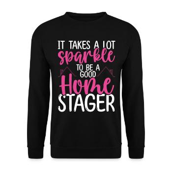 Interior Home Stager House Showing Staging - Unisex Pullover - Schwarz - Vorne - Alina (178cm) & Michal (187cm)