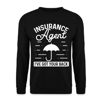 House Insurance Agent Got your Back Life Agent - Unisex Sweatshirt - black - Front - Alina (178cm) & Michal (187cm)