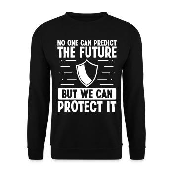 Insurance Agent Protect the Future Insurance - Unisex Pullover - Schwarz - Vorne - Alina (178cm) & Michal (187cm)