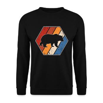Bear Retro - Unisex Sweatshirt - black - Front - Alina (178cm) & Michal (187cm)