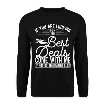 Real Estate Agent Best Deals come with me Broker - Unisex Sweatshirt - black - Front - Alina (178cm) & Michal (187cm)