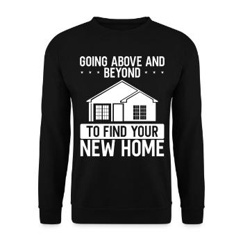 Real Estate Agent Find your New Home Estate Broker - Unisex Sweatshirt - black - Front - Alina (178cm) & Michal (187cm)