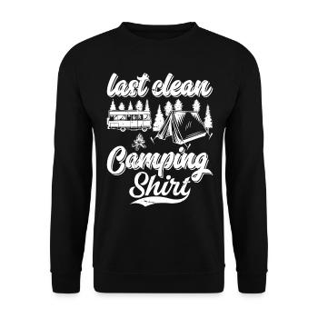 Last Clean Camping Shirt Camping Camper Outdoor Ca - Unisex Pullover - Schwarz - Vorne - Alina (178cm) & Michal (187cm)