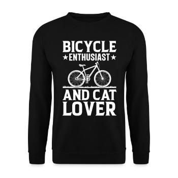 Bicycle Enthusiast And Cat Lover I Mountain Biking - Unisex Sweatshirt - black - Front - Alina (178cm) & Michal (187cm)