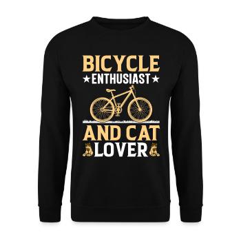 Passionné de vélo et amoureux des chats - VTT - Sweat-shirt Unisexe - noir - Devant - Alina (178cm) & Michal (187cm)