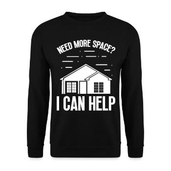 Real Estate Agent more Space I can help Broker - Unisex Sweatshirt - black - Front - Alina (178cm) & Michal (187cm)