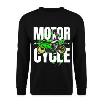 Motorcycle Lifestyle / Motorcycle / Motorcycle biker - Unisex Sweatshirt - black - Front - Alina (178cm) & Michal (187cm)