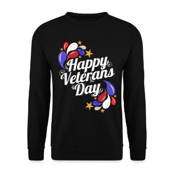 Logo For A Happy Veterans Day - Unisex Pullover - Schwarz - Vorne - Alina (178cm) & Michal (187cm)