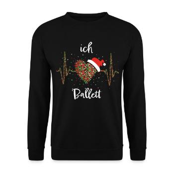 Ballett Ballerina Weihnachtsmütze Christmas X-Mas - Unisex Pullover - Schwarz - Vorne - Alina (178cm) & Michal (187cm)