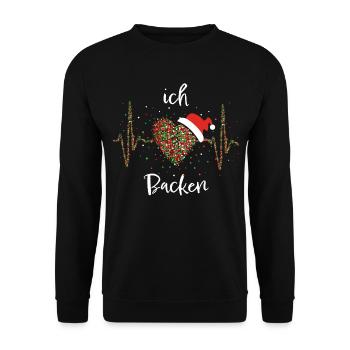 Backen Bäckerin Nikolausmütze Konditorin Christmas - Unisex Pullover - Schwarz - Vorne - Alina (178cm) & Michal (187cm)