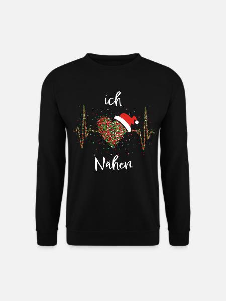 Nähen Näherin Schneiderin Christmas Nikolausmütze - Unisex Pullover - Schwarz