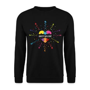 Konfetti Karneval Fasnacht Fasching Fastelovend - Unisex Pullover - Schwarz - Vorne - Alina (178cm) & Michal (187cm)