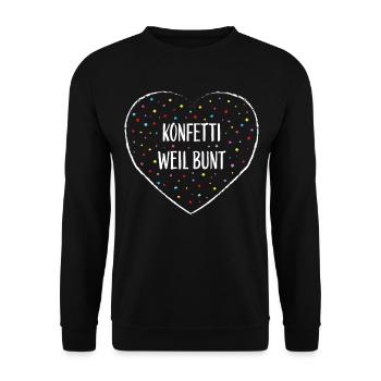 Konfetti Kölner Karneval Fasnacht Fastelovend - Unisex Pullover - Schwarz - Vorne - Alina (178cm) & Michal (187cm)