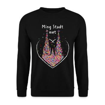 Kölner Karneval Dom Kölle Colonia Fasching Jeck - Unisex Pullover - Schwarz - Vorne - Alina (178cm) & Michal (187cm)